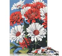 Red And White Flowers Jigsaw Puzzles for Adults 500 Piece Family Gathering Puzzle DIY 500 Piece Puzzle Game 500pcs (52x38cm)