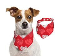 Red And White Hearts And Love,Dog Bandanas Cotton Pet Scarf Adjustable Bibs for Pet,L