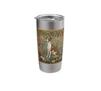 Red and White Italian Grehound or Whippet Vintage Stainless Steel Insulated Tumbler