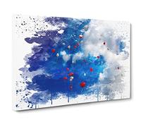 Red and White Love Heart Balloons V3 Modern Canvas Wall Art Print Ready to Hang, Framed Picture for Living Room Bedroom Home Office Décor, 20x14 Inch (50x35 cm)