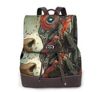 Red and white mechanical bull Ladies Travel Fashion Back Pack,Casual backpack,Print Women's leather backpack for Work