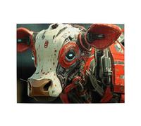 Red And White Mechanical Bull Wooden Puzzle 500 Piece Jigsaw Puzzle For Adults Challenging Puzzle For Game Size 15"X20.4"