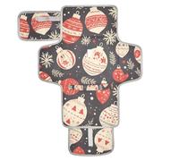 Red and White Merry Christmas Bell Reusable Baby Changing pad with Tissue Pocket Travel Changing pad for Baby Lightweight & Foldable Changing Station cambiador de pa?ales para Bebes
