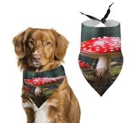 Red and White Mushroom Pet Scarf Adjustable Pet Accessories Triangular Scarf Washable Floral Print Puppy Bib Bandana Stylish Comfortable Cat Scarves for Holiday Scarfs