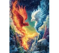 Red And White Phoenix in Flames 1000-piece Jigsaw Puzzle Bundle Animal Planta Family Puzzle Lovers Brain Training Mindful Activity Spring Paperboard Creativity & Gift Giving 1000 PCS