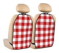 Red And White Plaid,2 Pack Car Seat Kick Mats Back Seat Protector Durable Back Seat Organiser