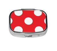 Red and White Polka Dot,Meta Pill Box 2 Compartment Medicine Case,Portable Organizer