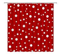 Red and White Polka Dot Shower Curtain Abstract Geometric Small Polka Dots Monochrome Circles Doodle Spot Cute Trendy Design Simple Home Decor Fabric Bathroom Curtain with Hook