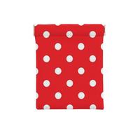 Red and White Polka Dot, Squeeze Top Wallet Women Storage Bag Small Coin Purse Change Pouch