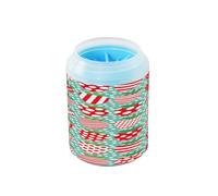 Red and White Polka Dot Strawberries Portable Dog Foot Cleaner Cup Soft Silicone Brush Pets Cleaning Kit for Medium to Large Dogs