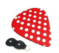 Red And White Polka Dots 6 Pack Guitar Picks With Holder, Personalized Guitar Plectrums Non-Slip Portable Ukulele Bass Picks 0.46mm For Acoustic Guitar Lovers Gifts
