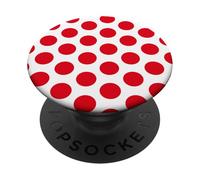 Red and White Polka Dots, Christmas, Stocking Suffer, Retro PopSockets Adhesive PopGrip