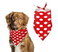 Red and White Polka Dots Easter Dog Bandanas for Small Medium Large Dogs,Cat Dogs,Pet Scarf - Polyester Cute Bibs.Triangle Pet Scarf for Puppy Pet,Personalized Birthday/Party Fun Idea Gift