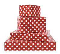 Red and White Polka Dots Gift Wrapping Paper, 4 Pieces Christmas and All Holidays Folded Flat Gift Wrap Paper 19.6x27.5 inches per sheet for Women Men Kids Birthday Wedding Baby Shower Congrats Party