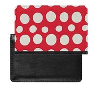 Red And White Polka Dots Passport Holder with 3 Card Slots, Portable PU Leather Travel Wallet, Slim Protective Cover for Passport, ID, Credit Cards