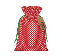 Red And White Polka Dots Print Christmas Bag Holiday Present Sack Xmas For Seasonal Decor Gift Wrapping