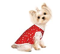 Red And White Polka Dots print Dog Clothes T Shirts for Small Dogs Breathable Puppy Kitten Dog Shirts for Pet Dogs Cats