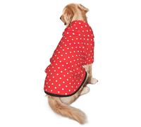 Red And White Polka Dots Print Dog Hoodie For Medium To Large Dogs, Warm, Soft, Breathable Sweatshirt, Easy To Wear Jumper For Winter And Fall, Pet Coat Pullover
