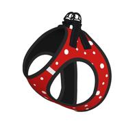 Red And White Polka Dots Print Reflective No Choke Pet Vest Harness,Adjustable Soft Padded Dog Harness With Easy Control Handle