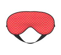 Red and White Polka Dots Print Soft Eye Mask, Adjustable Strap Soft Eye Cover Blindfold for Travel Yoga Nap Shift Work