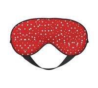 Red and White Polka Dots Print Soft Eye Mask for Women Men Comfortable with Adjustable Strap for Travel Yoga Nap Shift Work