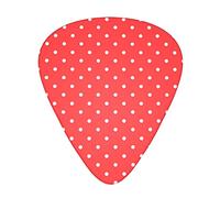 Red And White Polka Dots Printed Guitar Picks Personalized Guitar Plectrums 12 Pcs For Acoustic Guitar Electric Guitar And Bass Bulk Guitar Pick One Size