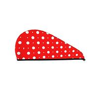 Red and White Polka Dots Printed Hair Towel Wrap, Super Absorbent Dry Hair Cap for Women Shower Caps for Gym Salon Bath Shower