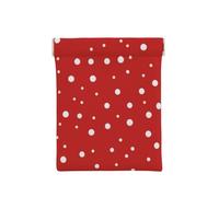 Red and White Polka Dots, Squeeze Top Wallet Women Storage Bag Small Coin Purse Change Pouch