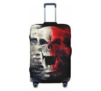 Red And White Screaming Demon Skull Travel Luggage Covers - Elasticity Suitcase Covers Protector for Luggage 18-32 Inch