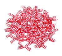 Red and White Small Gingham Bows, sold in packs of 10. Ideal for card making and other embellishments. They are 3cm x 3cm approx and sold by Buttons and Bows Kettering.