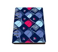 Red and White Snowflakes Notebook A5, Pu Leather Notebooks A5, Lined Paper Journal Notebook 180Pages/90Sheets, Notepad for Meeting, Note Book for Note Taking, College Supplies Women Man