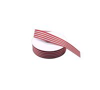 Red and White Solid Striped Grosgrain Ribbon 1 Inch Gift Wrap Ribbon for DIY Hair Accessories Scrapbooking Gift Packaging Party Decoration Wedding Flowers 25 Yards