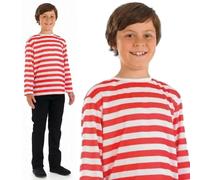 Red and White Stripe Jumper Fun Shack Large (Ages 8-10 yrs Height 136cm)