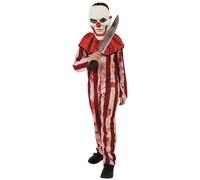 Red and white striped clown costume for teenagers
