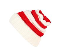 Red and White Striped Warm Casual Hat for Holiday Festivities