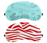 Red and White Zebra Print Background 2-Pack Light-Blocking, Soft, Breathable Sleeping Masks Blindfold Sleep Masks
