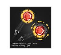 (Red and Yellow) 2pcs Universal Motorcycle DRL Turn Signal Light Motorbike Led Indicator