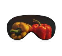 Red and Yellow Chili Peppers Eye Mask, Side Sleeping Mask Light Blindfold Sleeping Mask Nose Pad and Elastic Band for Children Women and Men