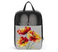 Red and Yellow Poppies Shoe Bag for Travel Daily Use Anti-dust Storage Carrier Golf Shoe Pouch