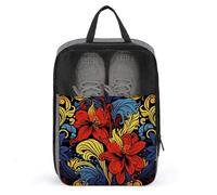 Red And Yellow Style Shoe Bag Waterproof & Breathable Shoe Pouch for Travel, Portable Carry Case for Sports Sneakers, Gym, Vacation