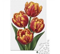 Red And Yellow Tulips Jigsaw Puzzle for Adults, 1000 Pieces, 38x26cm/1000pcs, Relaxing Indoor Activity, Evening Leisure And Puzzle Lovers