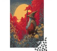 Red And Yellow Wizard Holding A Scepter Jigsaw Puzzles for Adults And Kids. 1000 Pieces Sunset Whimsical Challenge Toy Educational Game Home Decor 70x50cm/1000pcs