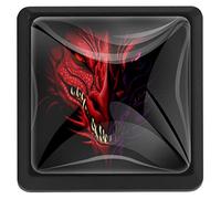 Red Anger Dragon Head Square Cabinet Handles and Knobs 3 Pack Drawer Furniture Pulls with Screws