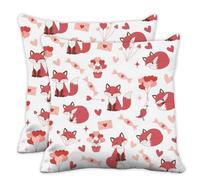 Red Animal Hearts Candy Soft Cusion Covers, Valentine's Day Love Heart Sofa Throw Pillow Covers 50cm X 50cm, 20X20 Inch Pillowcases for Sofa, Funny Gifts for Women Gifts Women, Set of 2
