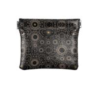 Red Animals Coin Purses Portable PU Leather Coin Purse Pu Leather Change Purse for Women, Suns Moons Black, One Size, Suns Moons Black