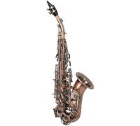 Red Antique Soprano Saxophone Bb Key Woodwind Instrument with Case Sax Stand Reed Gloves Cleaning Cloth Brush Sax Strap Brush