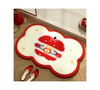 (Red Apple, 50x80cm19.7x31.5in) Red series cute apple imitation cashmere bathroom floor mat toilet toilet door carpet absorbent mat household carpet