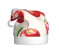 Red Apple Adult Holiday Hat â€“ Festive Party Hat With Plush Piping And Pom-Pom, Durable Print Design, Perfect For Christmas, New Year'S, Halloween, And More