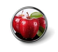 Red Apple Fruit Badges Pin, Personalized Exquisite Round Badge, 1 Inch Button Pins for Women And Men, Decorative Metal Round Brooch for Clothing, Backpacks, And Hats