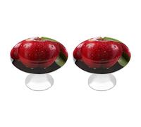 Red Apple Fruit Cabinet Knobs, 2-Pack Silver Stainless Steel Drawer Pulls with Screws, Elegant Hardware for Dressers, Kitchen,Cabinets & Desks